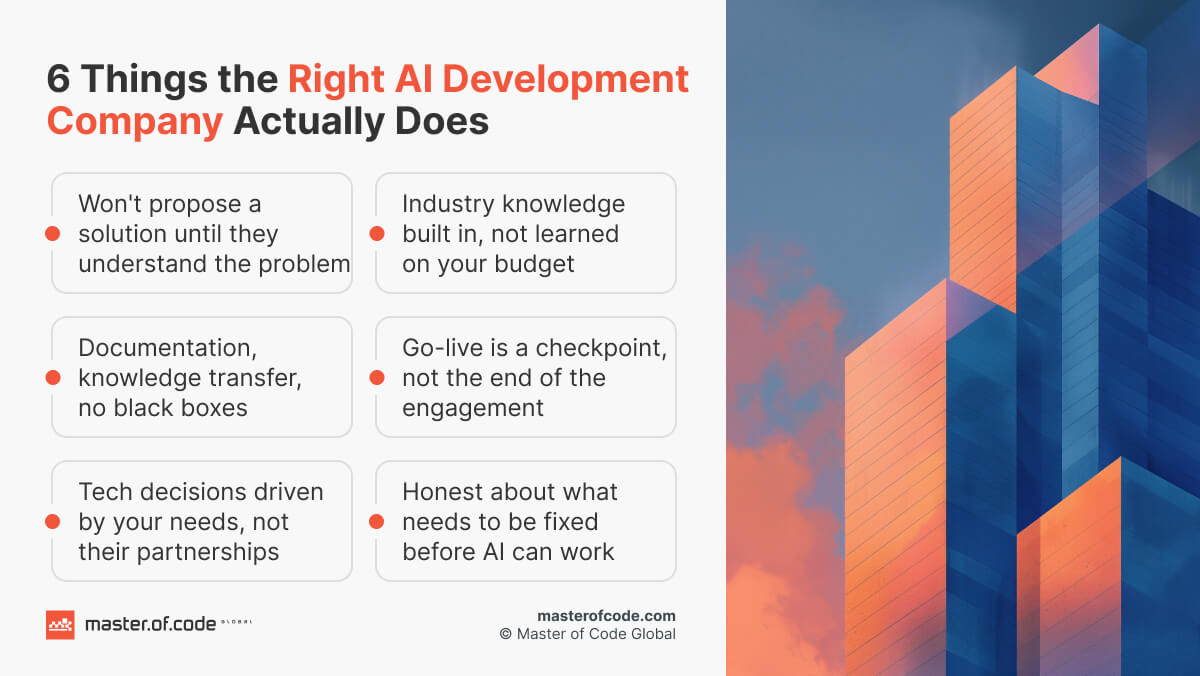 6 Things the Right AI Development Company Actually Does